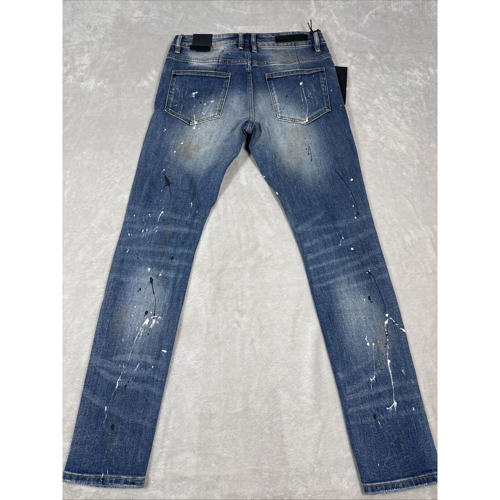 Embellish Men's Rip & Repair Patchwork Distressed Skinny Fit Denim Reptile - Picture 8 of 11
